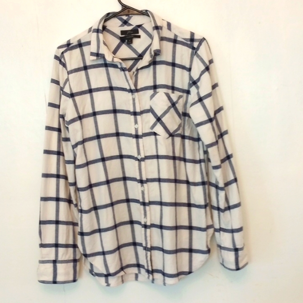 J. Crew Classic-fit Boyfriend Shirt in Navy Plaid Flannel